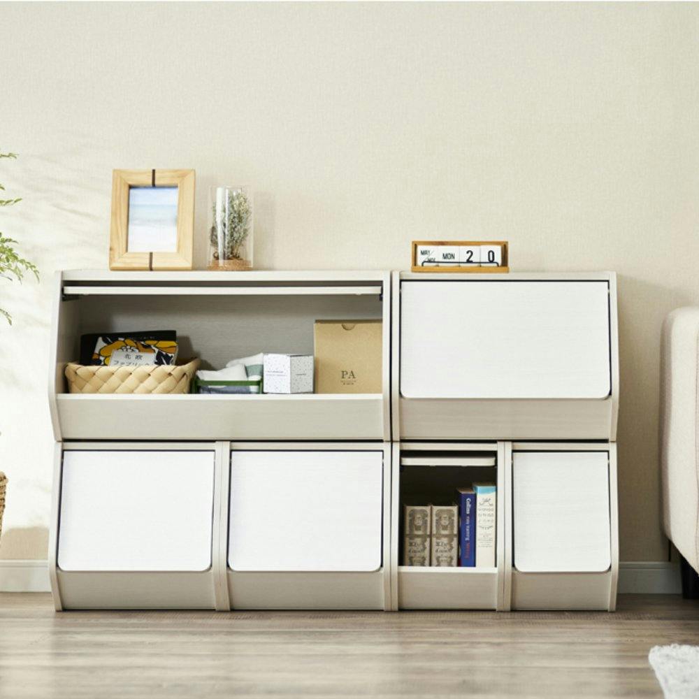 アイリスオーヤマ スタックボックス 扉付き STB-200D オフホワイト