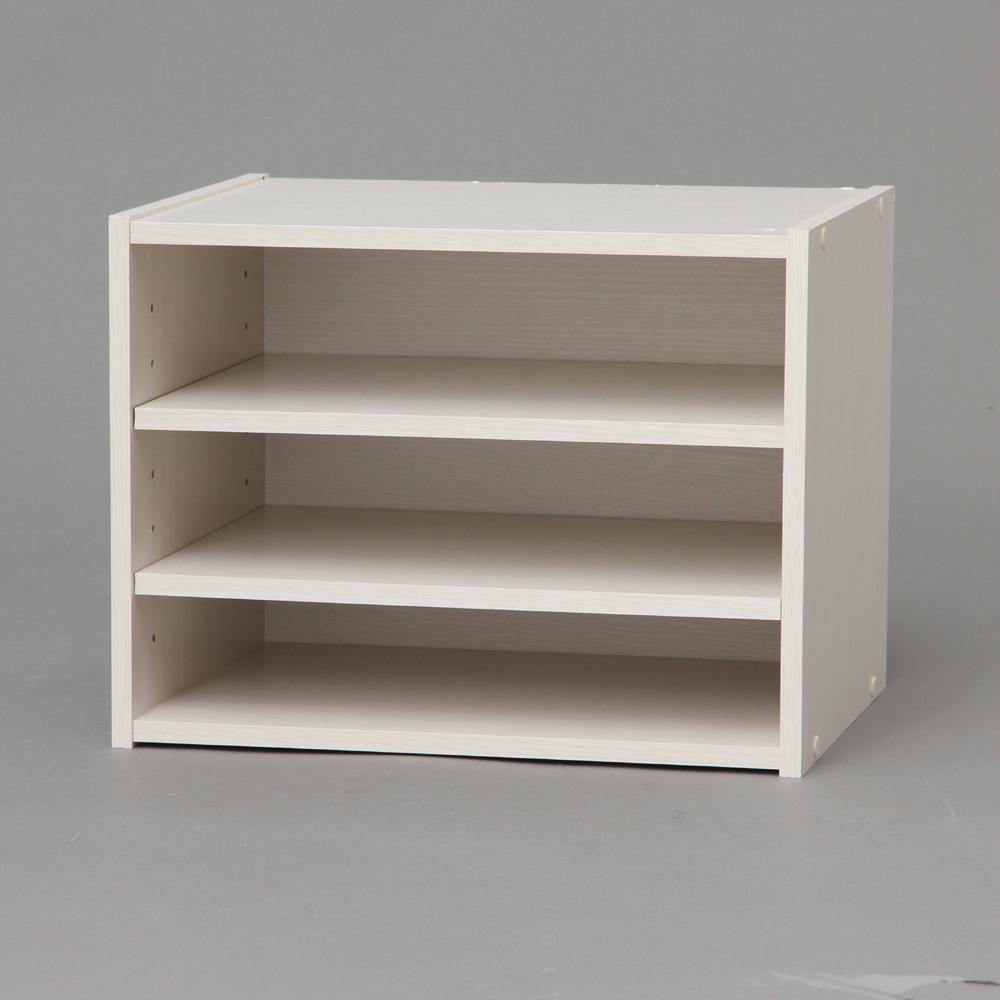 アイリスオーヤマ スタックボックス 棚付き STB-400T オフホワイト 収納 整理整頓 ボックス 4967576210171【別送品】