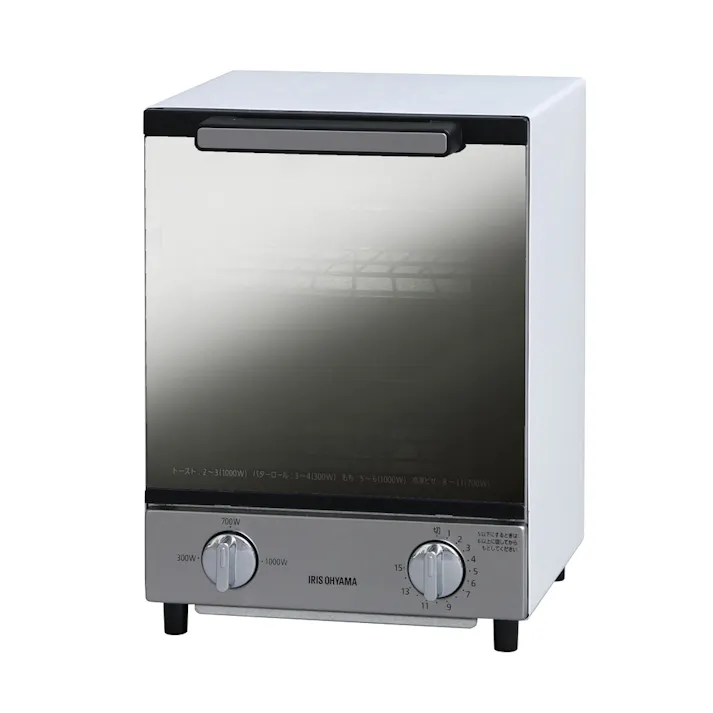 アイリスオーヤマ ミラーオーブントースター縦型 MOT-012 ホワイト 調理家電 キッチン トースター 4967576211284【別送品】