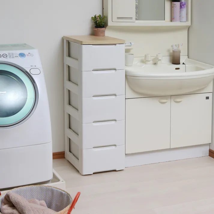 アイリスオーヤマ ウッドトップチェスト HG-325 ホワイト/ペアー リビング 衣類 収納 ワイド多段式収納 4967576275903【別送品】