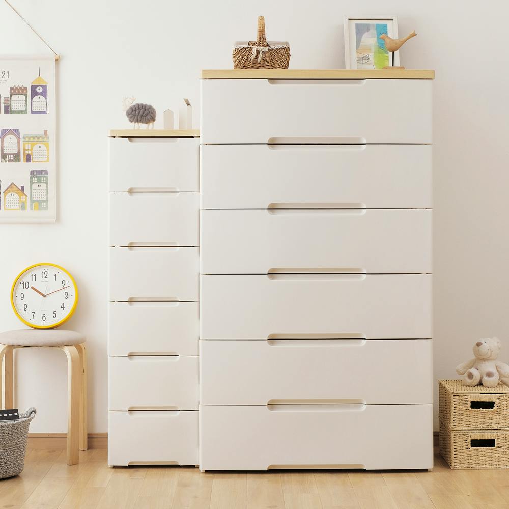 アイリスオーヤマ ウッドトップチェスト HG-326 ホワイト/ペアー