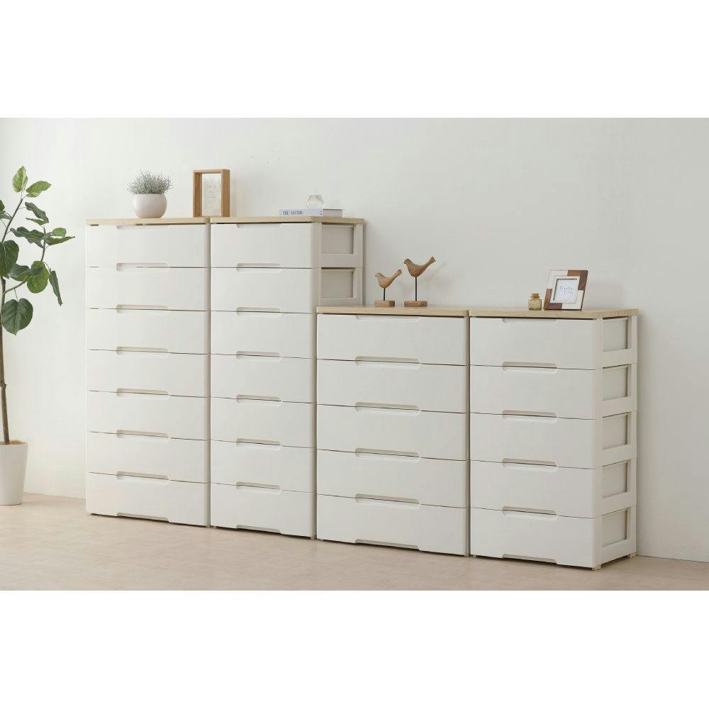 アイリスオーヤマ ウッドトップチェスト HG-327 ホワイト/ペアー