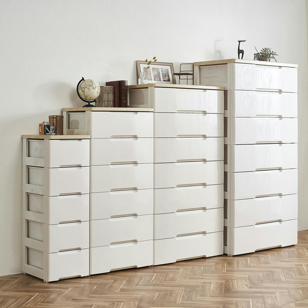 アイリスオーヤマ ウッドトップチェスト HG-807 ホワイト/ペアー