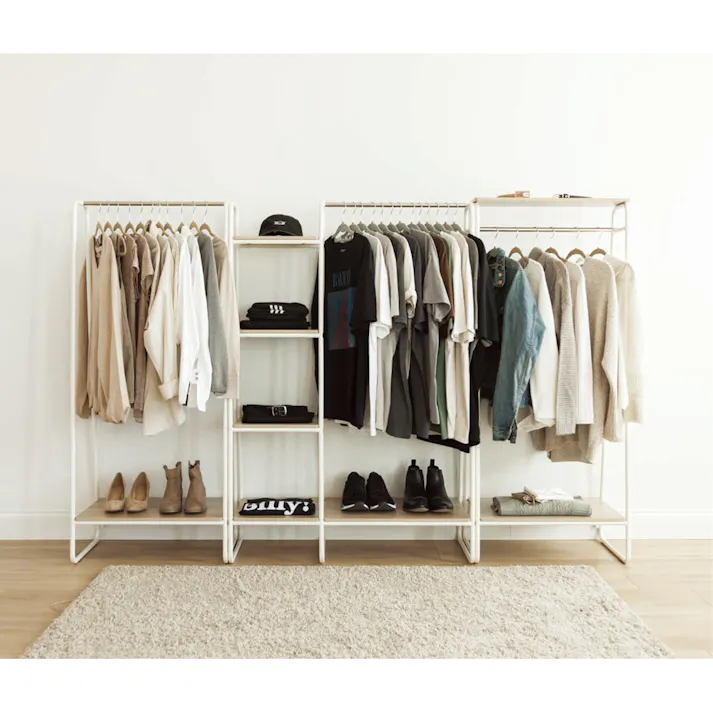 アイリスオーヤマ スタイルハンガー2WAYタイプ プレミアム ボード2枚付き PI-B2 ホワイト 収納 整理整頓 パイプハンガー ハンガーラック 4967576292580【別送品】