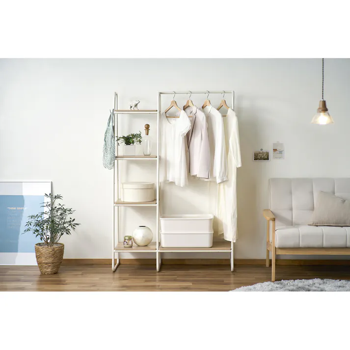 アイリスオーヤマ スタイルハンガー2WAYタイプ プレミアム ボード1枚+ラック付き PI-B3 ホワイト 収納 整理整頓 パイプハンガー ハンガーラック 4967576292603【別送品】