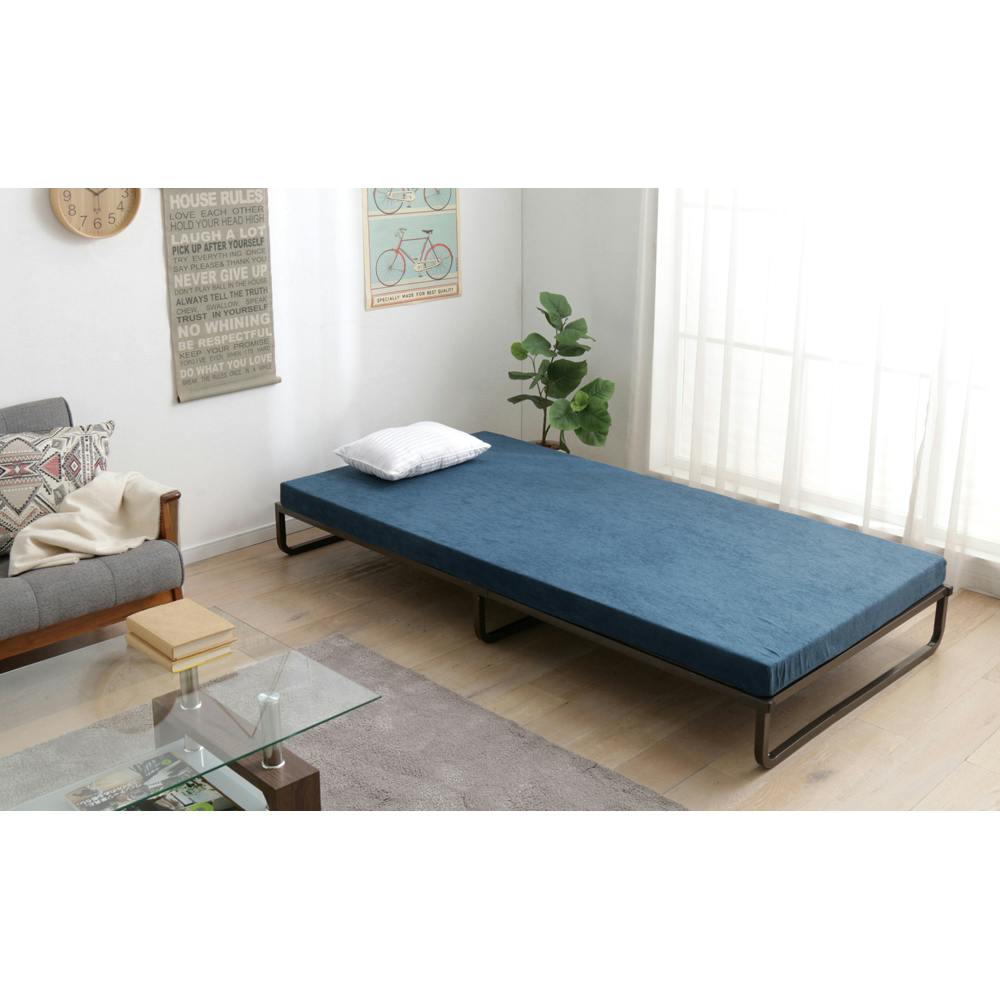 アイリスオーヤマ フレームベッド FMB-S ブラウン 寝室 睡眠 ベッド