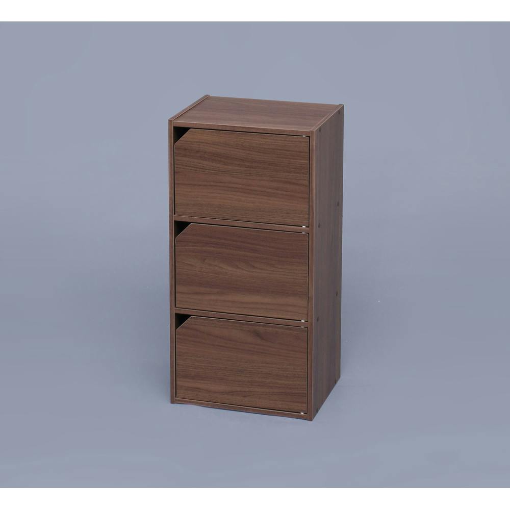 アイリスオーヤマ モジュールボックス扉付 MDB-3D ウォールナット 収納 整理整頓 多目的棚 4967576340960【別送品】