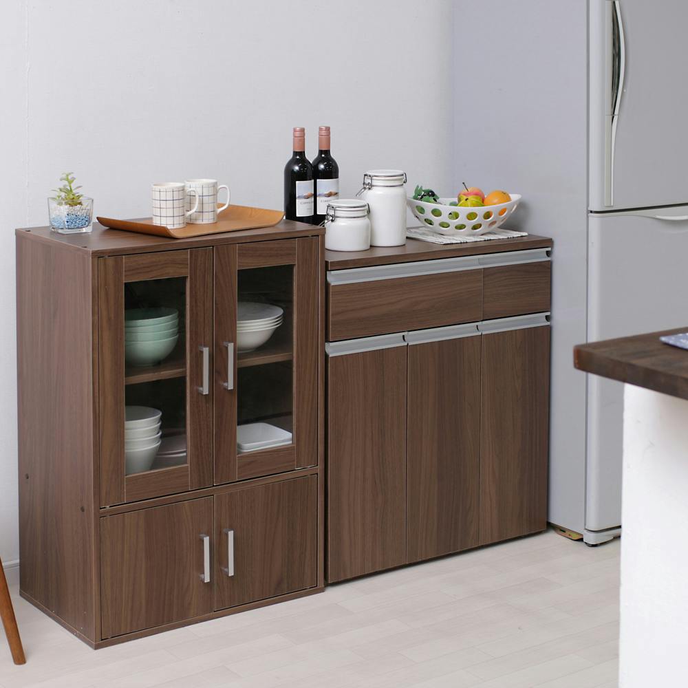 アイリスオーヤマ ペールカウンター PKT-8670 ウォールナット キッチン