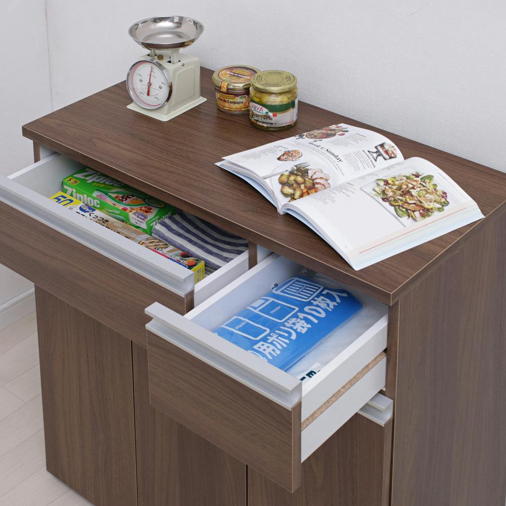 アイリスオーヤマ ペールカウンター PKT-8670 ウォールナット キッチン