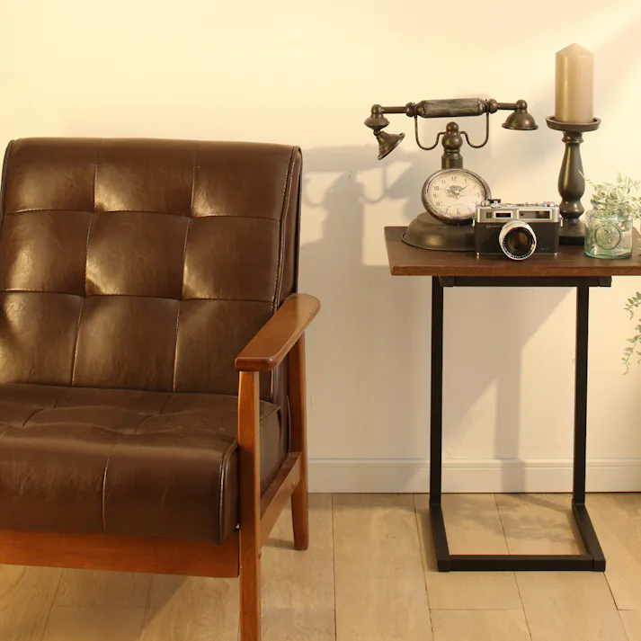 アイリスオーヤマ サイドテーブル SDT-45 ブラウンオーク/ブラック 寝室 リビング テーブル 4967576351539【別送品】