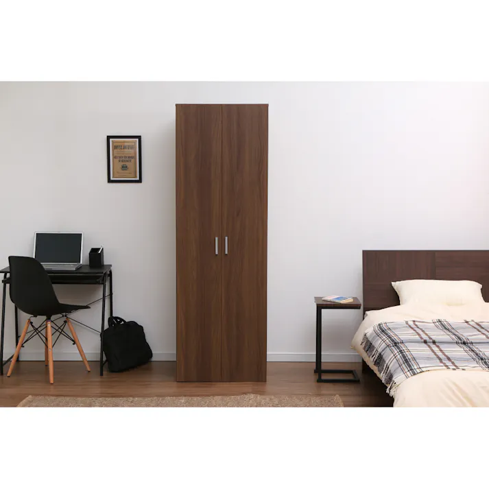 アイリスオーヤマ ワードローブ WDR-1860 ウォールナット 収納 整理整頓 パイプハンガー ハンガーラック 4967576353182【別送品】