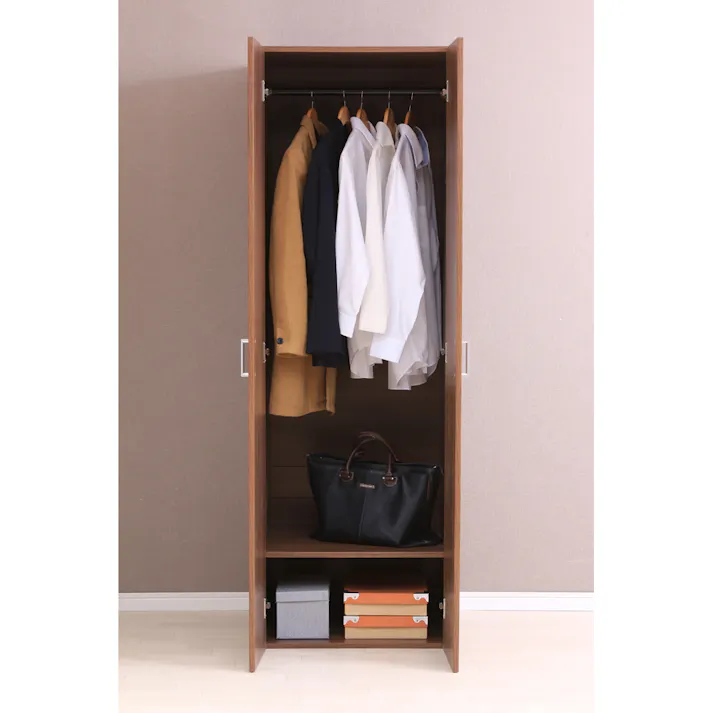 アイリスオーヤマ ワードローブ WDR-1860 ウォールナット 収納 整理整頓 パイプハンガー ハンガーラック 4967576353182【別送品】
