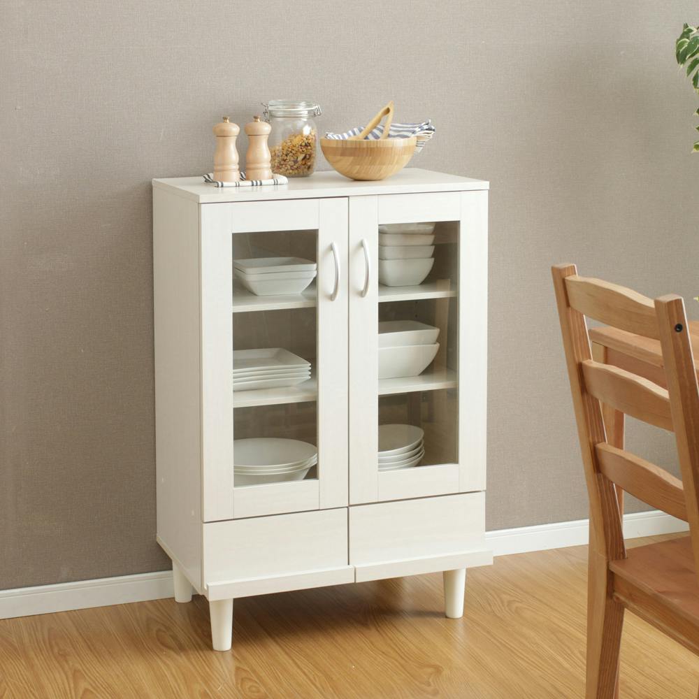 アイリスオーヤマ カップボード KPB-9360 オフホワイト キッチン