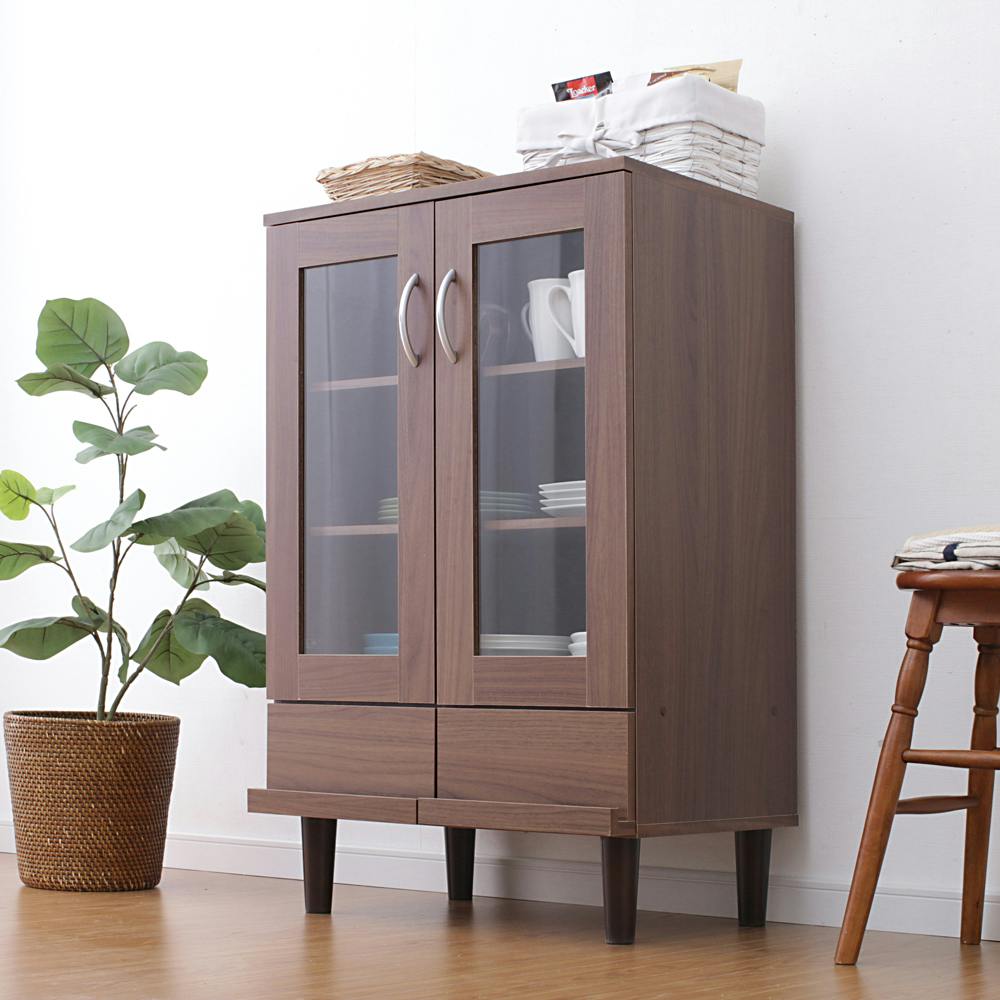 アイリスオーヤマ カップボード KPB-9360 ウォールナット キッチン