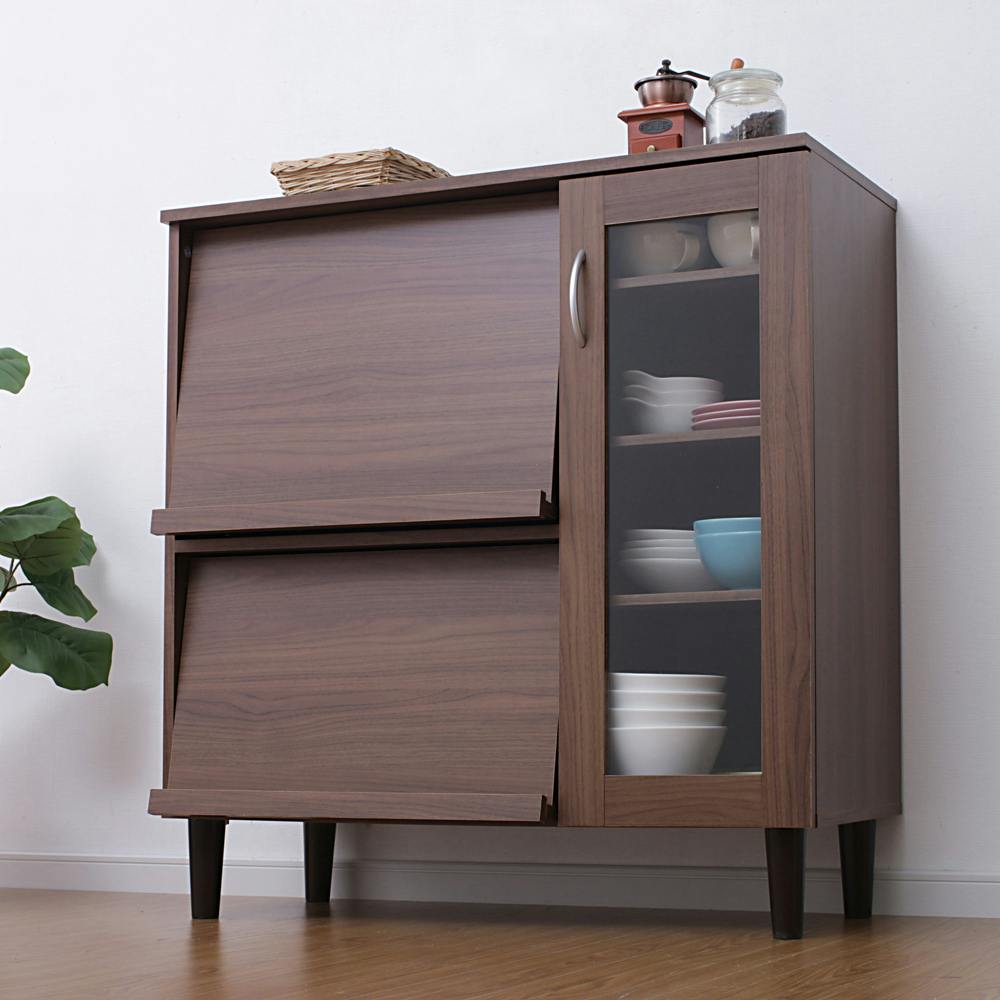 アイリスオーヤマ キッチンキャビネット KBN-9390 ウォールナット