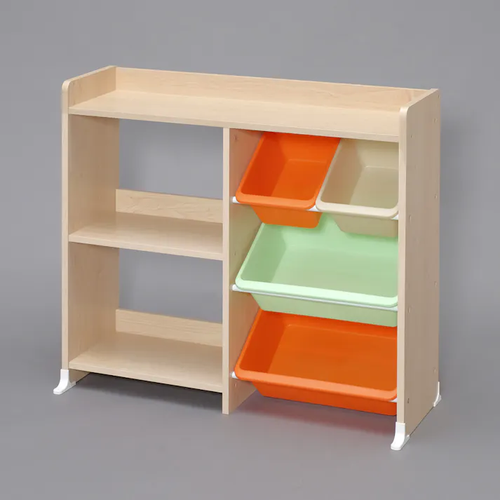 アイリスオーヤマ 本棚付トイハウスラック HTHR-34 キャロット 収納 インテリア キッズ家具 4967576365468【別送品】