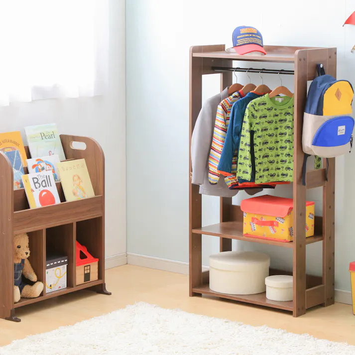 アイリスオーヤマ 絵本ラック ER-6030 ウォールナットブラウン 収納 インテリア キッズ家具 4967576365505【別送品】