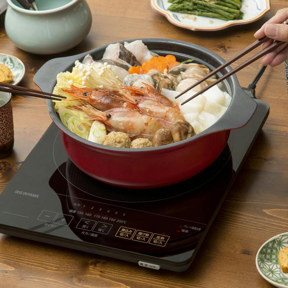 アイリスオーヤマ 薄型IHクッキングヒーター 1400W IHC-T43-B ブラック