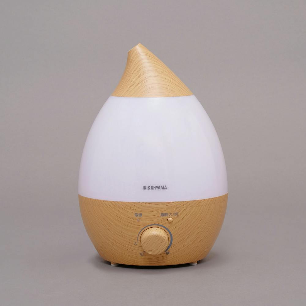 アイリスオーヤマ 超音波式加湿器 しずく型 UHM-280SM-T ナチュラル 喉 声 乾燥 加湿器 4967576388450【別送品】
