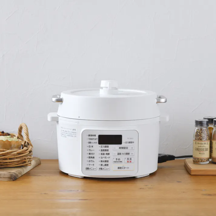 アイリスオーヤマ 電気圧力鍋 2.2L PC-MA2-W ホワイト 調理家電 キッチン 自動調理鍋 料理 時短 4967576419482【別送品】