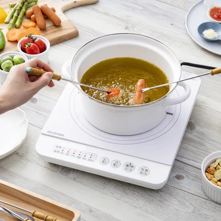 アイリスオーヤマ IHコンロ 1400W IHK-T35-W ホワイト 保温 調理 IH調理器 4967576422208【別送品】