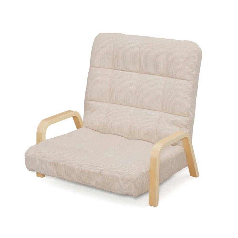 木製アームチェア ベージュクッション アイリスオーヤマ ウッドアームチェア WAC-M ベージュ チェア
