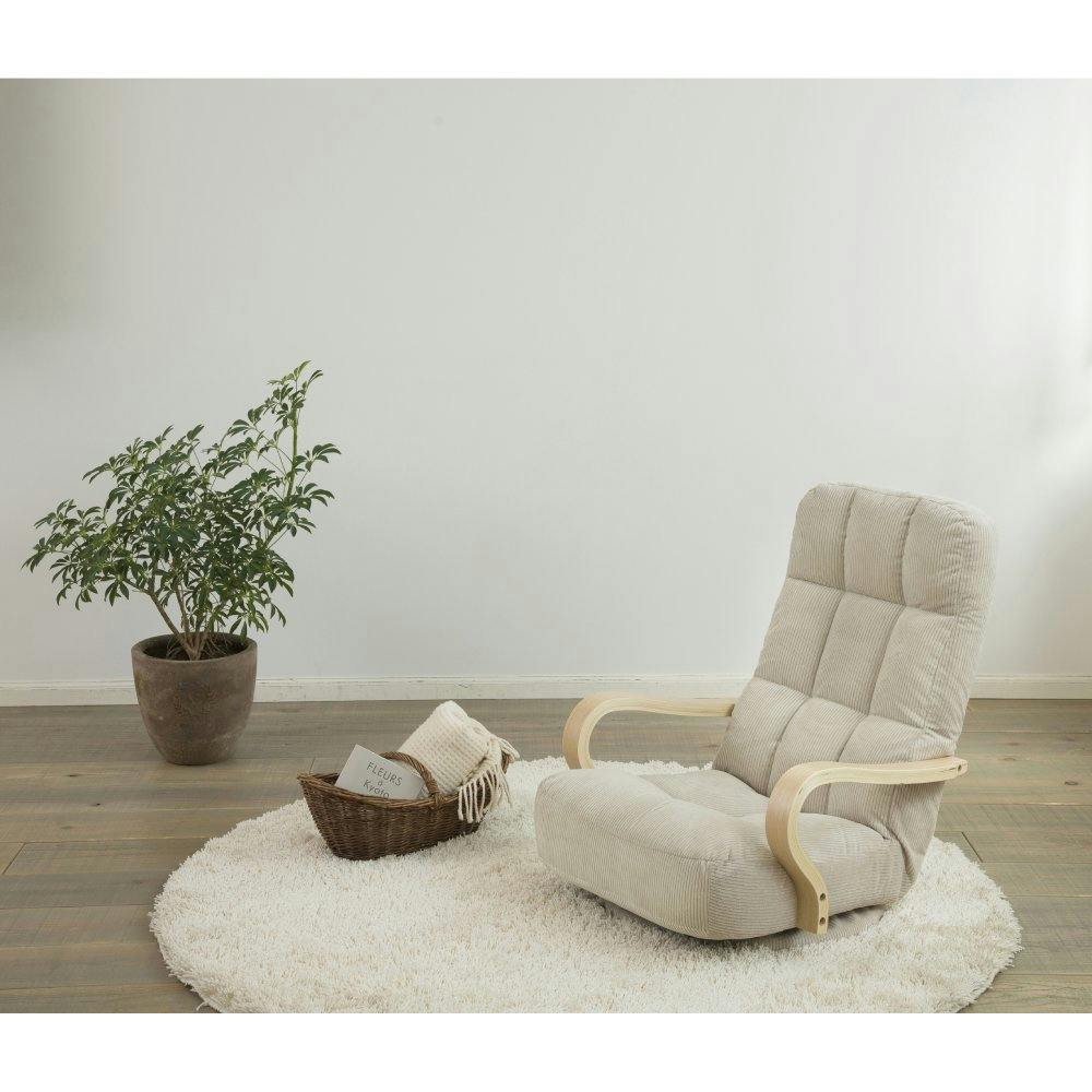 アイリスオーヤマ ウッドアームチェア 回転タイプ WAC-K ベージュ