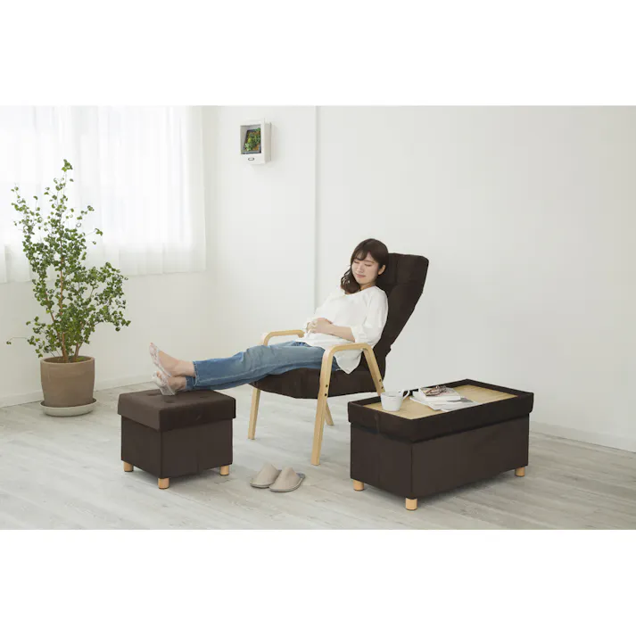 アイリスオーヤマ 脚付き収納スツール ワイド ASSTW-76 ブラウン チェア 椅子 イス 座椅子・クッション 4967576426718【別送品】