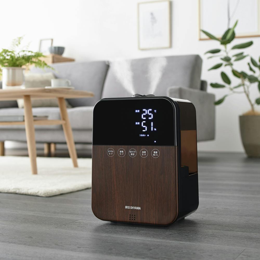 アイリスオーヤマ ハイブリッド式加湿器 HDK-35-TM 木目 喉 声 乾燥
