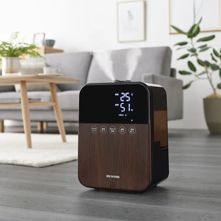 アイリスオーヤマ ハイブリッド式加湿器 HDK-35-TM 木目 喉 声 乾燥 加湿器 4967576442039【別送品】