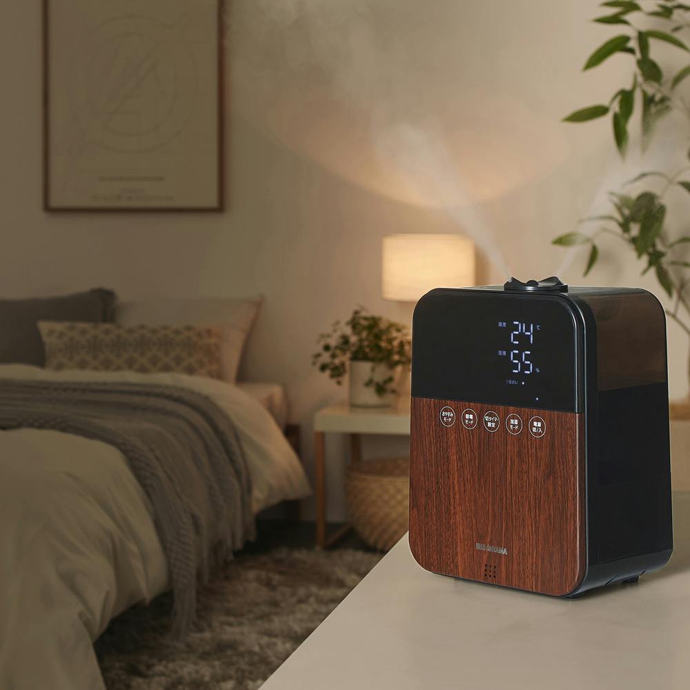 アイリスオーヤマ ハイブリッド式加湿器 HDK-35-TM 木目 喉 声 乾燥