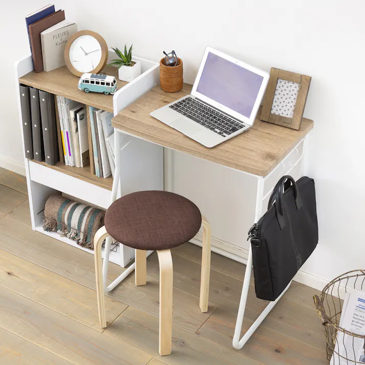 アイリスオーヤマ コンパクトデスク CDK-590 アッシュブラウン/ホワイト 収納 インテリア キッズ家具 4967576453875【別送品】