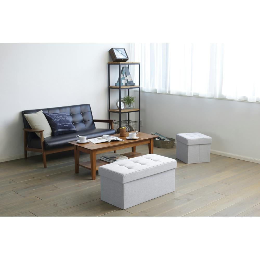 イス アイリスオーヤマ 折りたたみ収納スツール ワイド SSTR-76