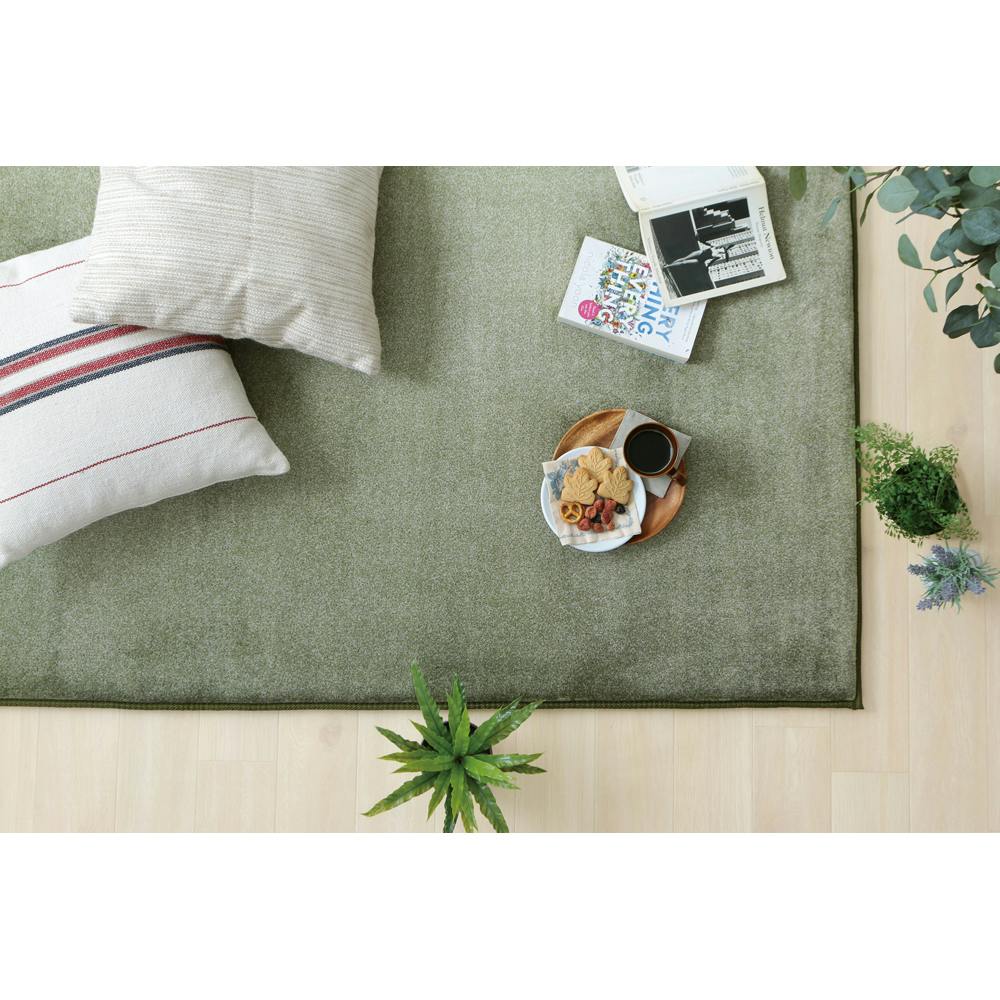 アイリスオーヤマ ラ・クッションラグ ACRB-1818 グリーン マット ラグ