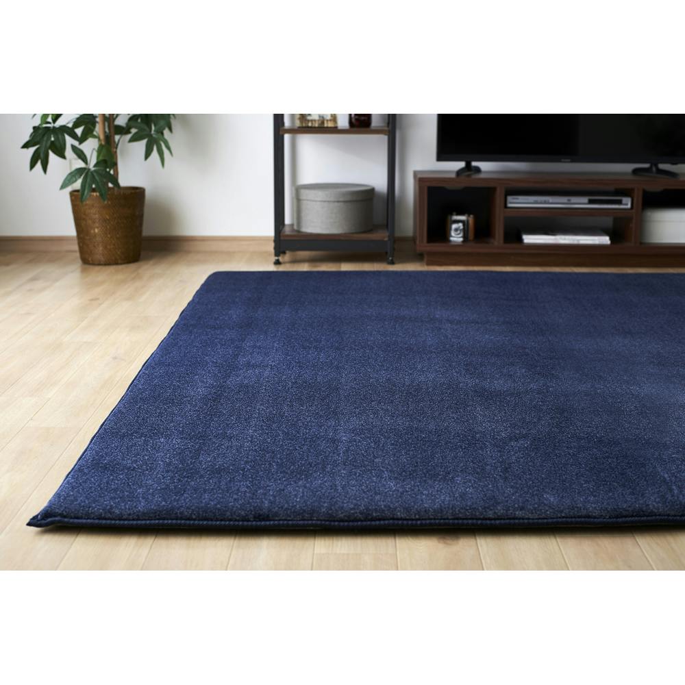 アイリスオーヤマ ラ・クッションラグ ACRB-1818 ブルー マット ラグ