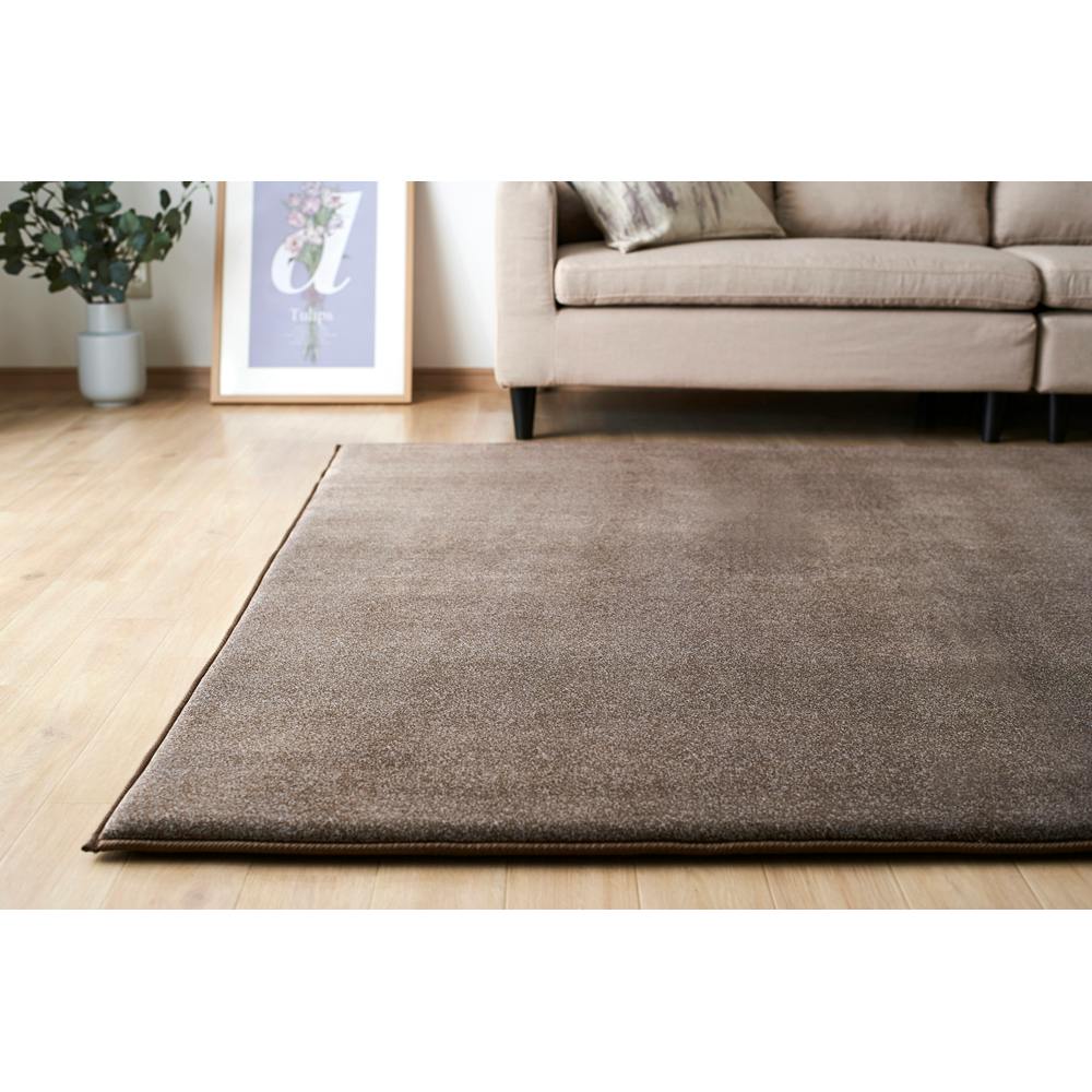 アイリスオーヤマ ラ・クッションラグ ACRB-1818 ブラウン マット ラグ