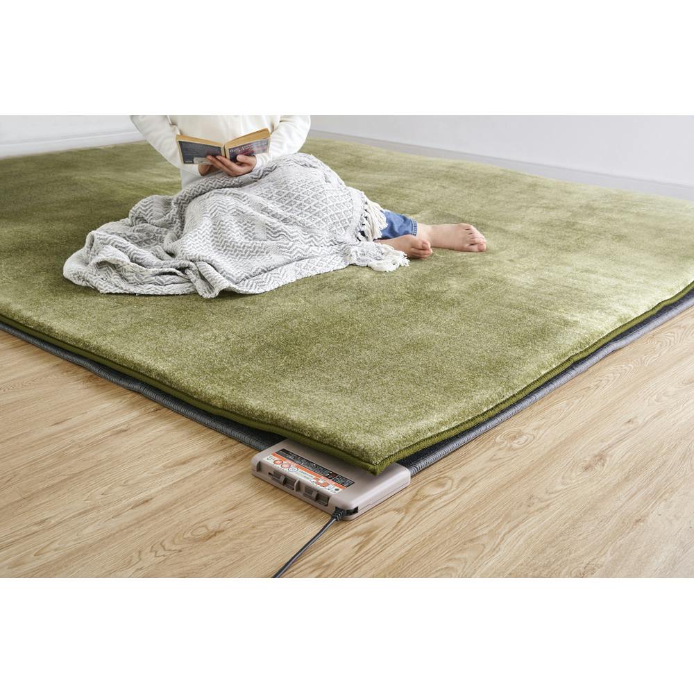 アイリスオーヤマ ラ・クッションラグ ACRB-1824 グリーン マット ラグ