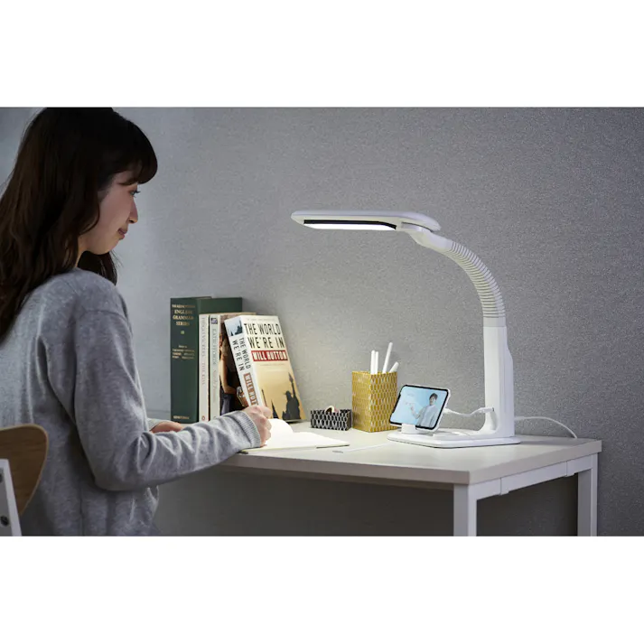 アイリスオーヤマ LEDデスクライト LDL-501RN-W ホワイト デスク 照明 勉強 ワーク デスクライト 4967576472814【別送品】