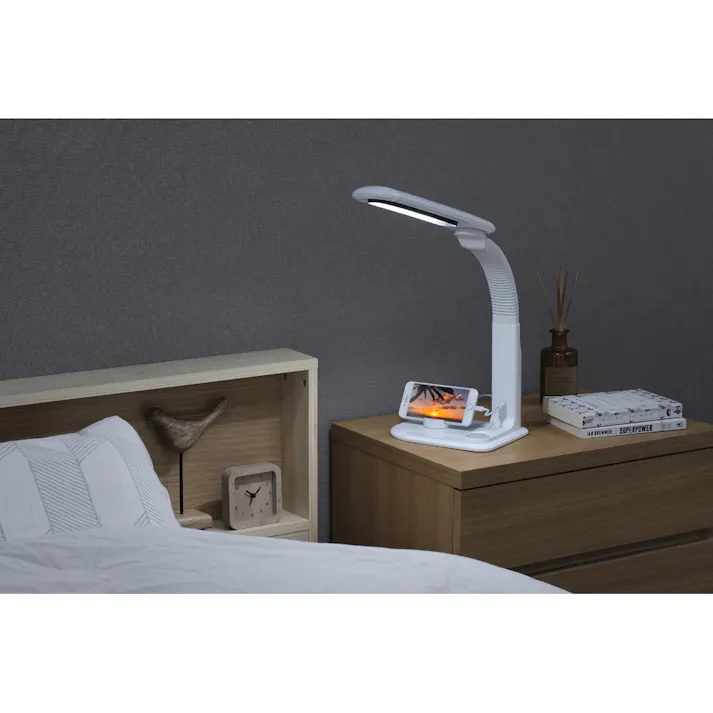 アイリスオーヤマ LEDデスクライト LDL-501RN-W ホワイト デスク 照明 勉強 ワーク デスクライト 4967576472814【別送品】