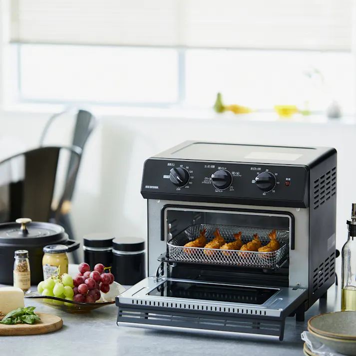 アイリスオーヤマ ノンフライ熱風オーブン FVX-D14A-B ブラック 調理家電 フライヤー 4967576484411【別送品】