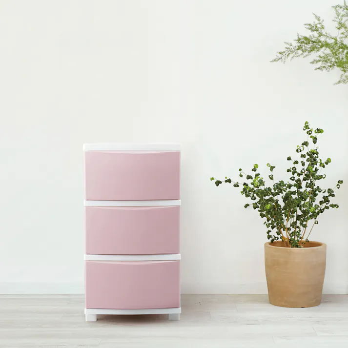 アイリスオーヤマ スリムチェスト CLN-323 ピンク/ホワイト リビング 衣類 収納 クローゼット 押入れ ワイド多段式収納 4967576484503【別送品】