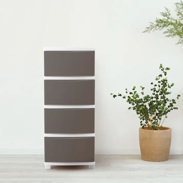 アイリスオーヤマ スリムチェスト CLN-324 ブラウン/ホワイト リビング 衣類 収納 クローゼット 押入れ ワイド多段式収納 4967576484541【別送品】