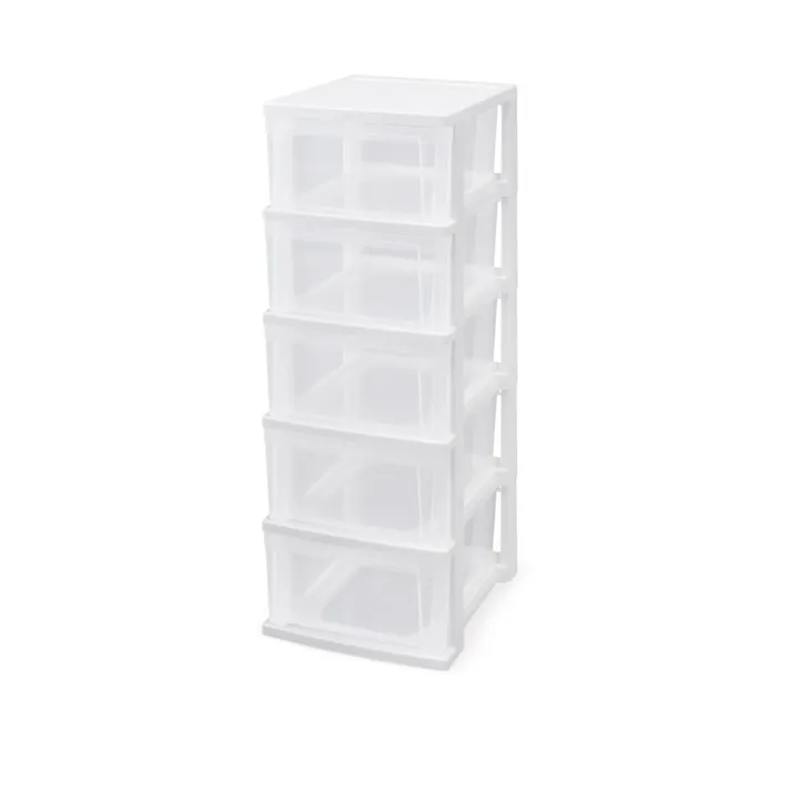 アイリスオーヤマ スリムチェスト NSS-325 ホワイト/クリア リビング 衣類 収納 クローゼット 押入れ ワイド多段式収納 4967576484657【別送品】