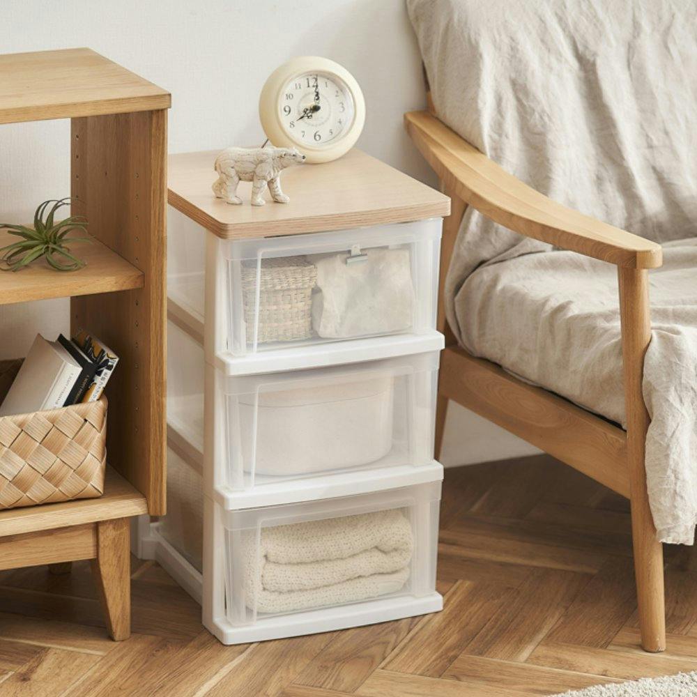 アイリスオーヤマ ウッドトップチェスト スリム NSS-323WT フレンチ