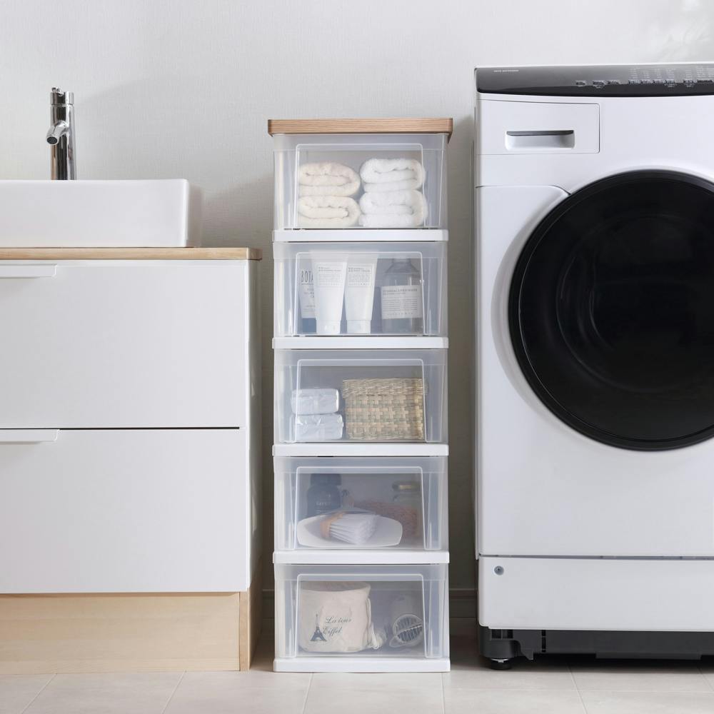 アイリスオーヤマ ウッドトップチェスト スリム NSS-325WT フレンチ