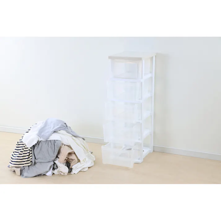 アイリスオーヤマ ウッドトップチェスト スリム NSS-325WT ホワイト/クリア リビング 衣類 収納 クローゼット 押入れ ワイド多段式収納 4967576484718【別送品】