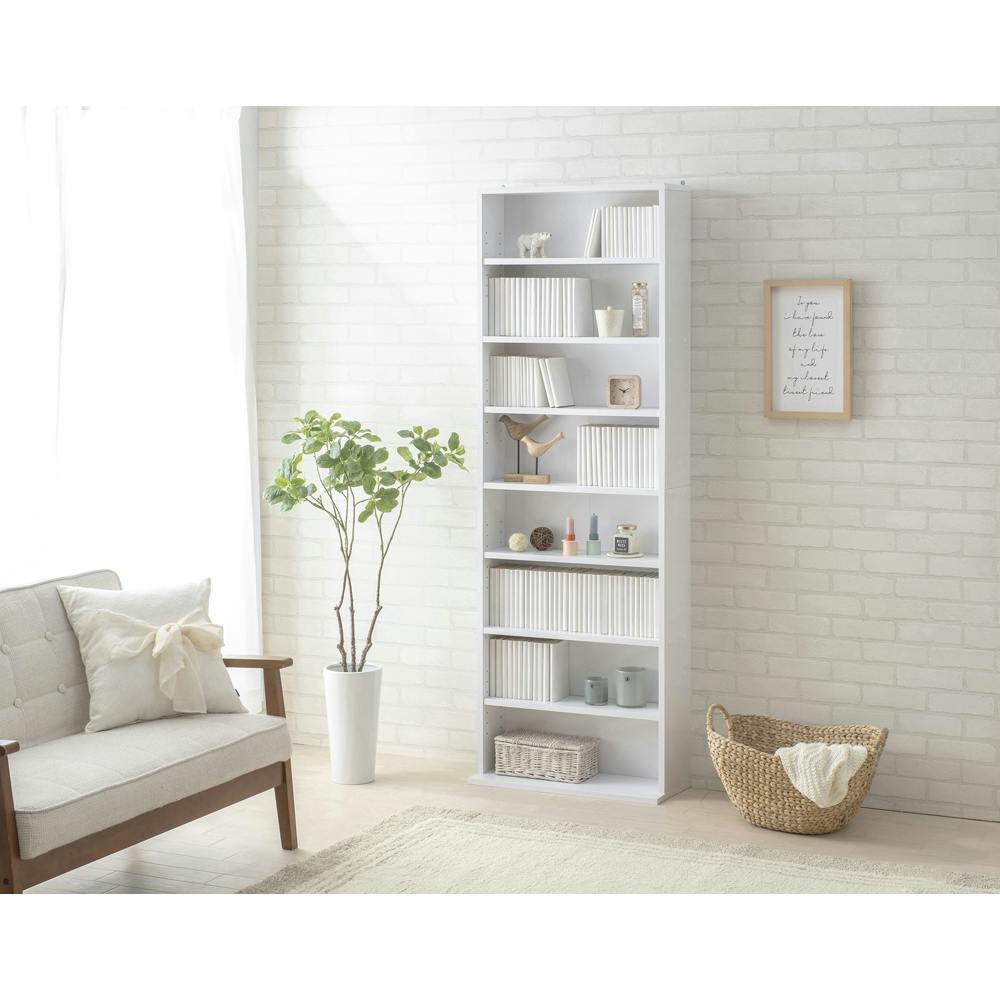 コミックラック　ハイタイプ　ホワイト Amazon.co.jp: サカベ 本棚 60cm幅 コミックラックハイタイプ 木製 大