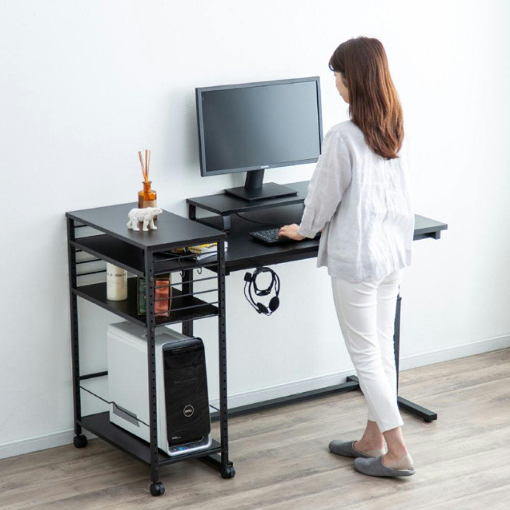 アイリスオーヤマ 昇降デスク 幅100cm UDD-1000 ブラック リビング