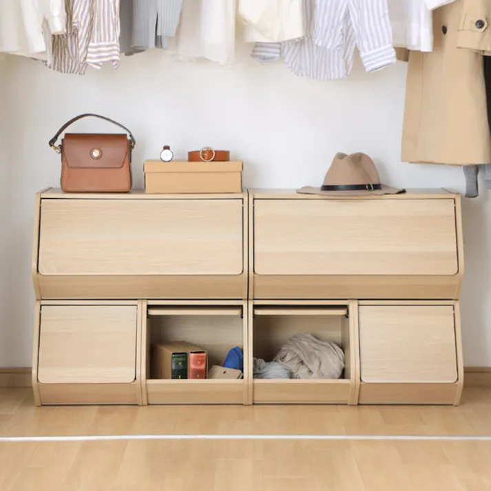 アイリスオーヤマ スタックボックス 扉付き STB-600D ナチュラル 収納 整理整頓 ボックス 4967576497510【別送品】