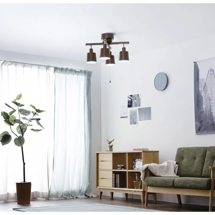 アイリスオーヤマ 4灯シーリングライト クロス形 CE4LA-20C-T ブラウン リビング 寝室 4灯LEDシーリングライト 4967576502924【別送品】